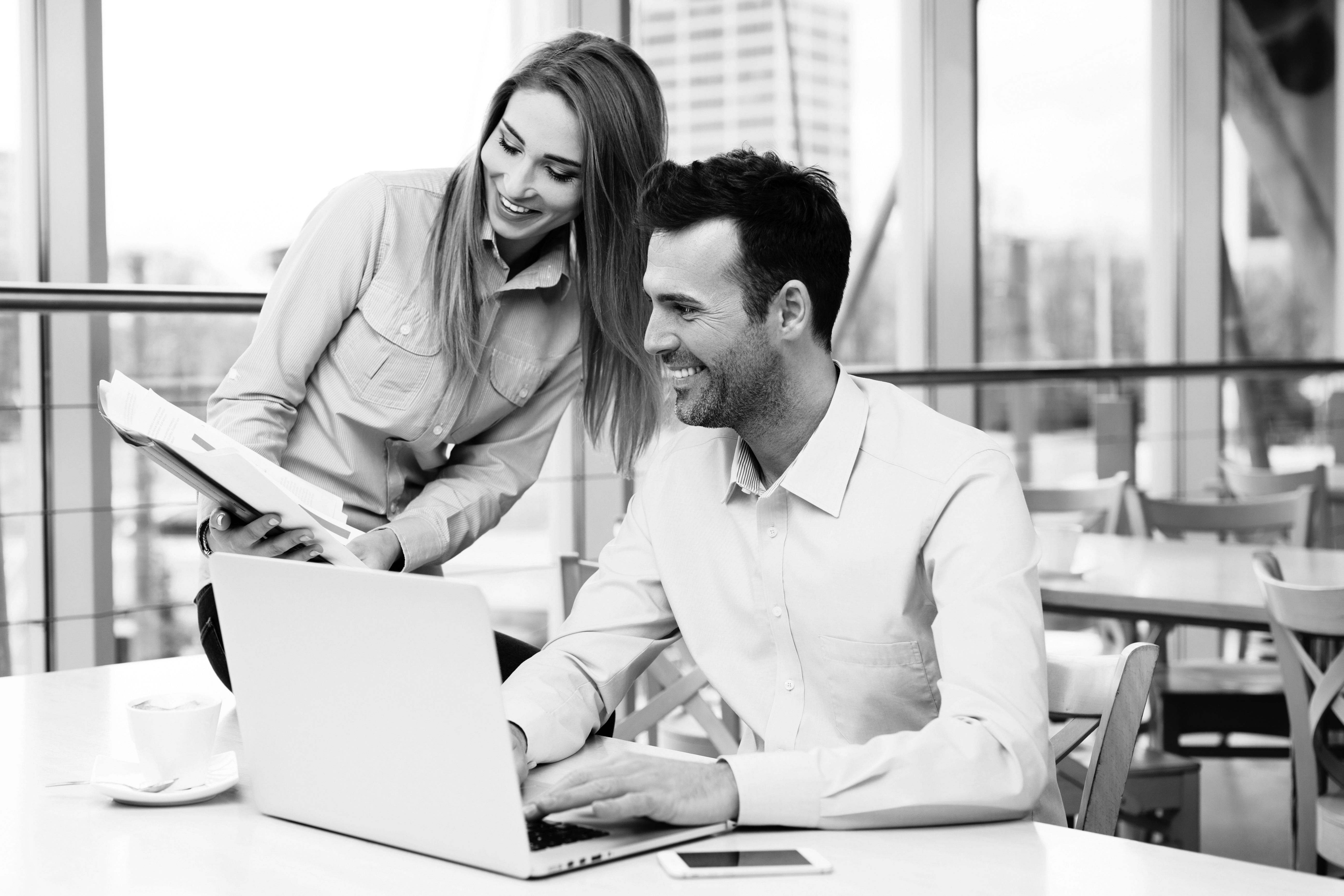 consultants working in office