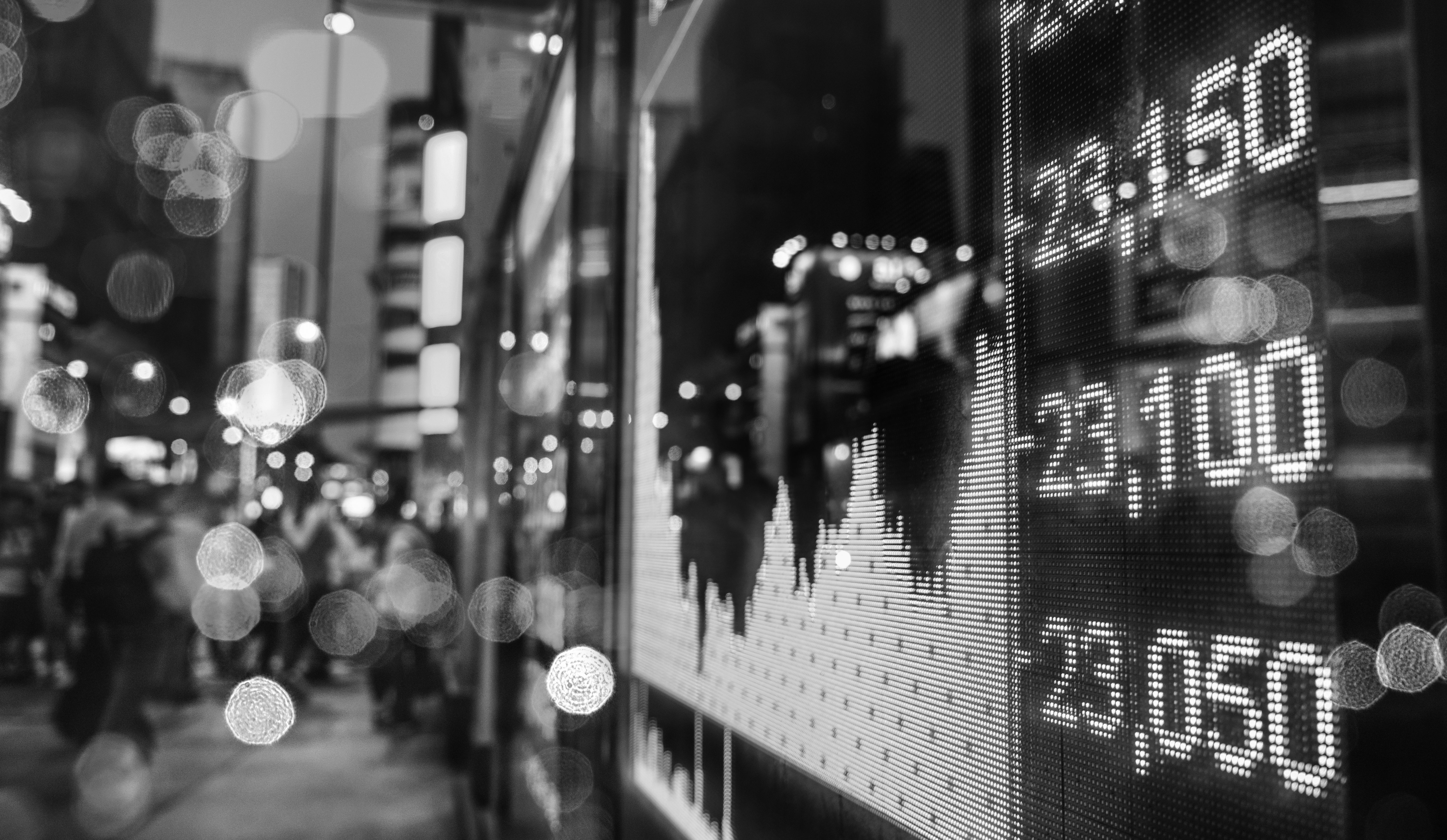city picture of stock ticker