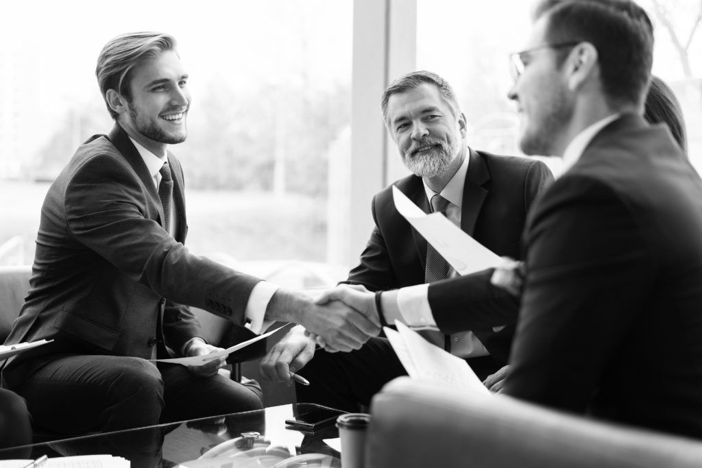 consultants shaking hands