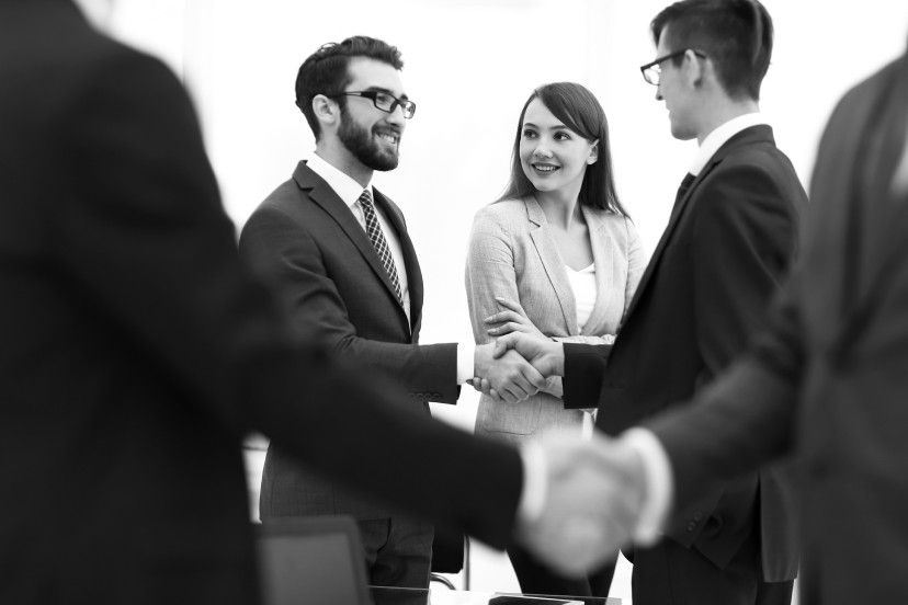 consultants meeting each other shaking hands img