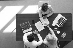 consultants working at desk