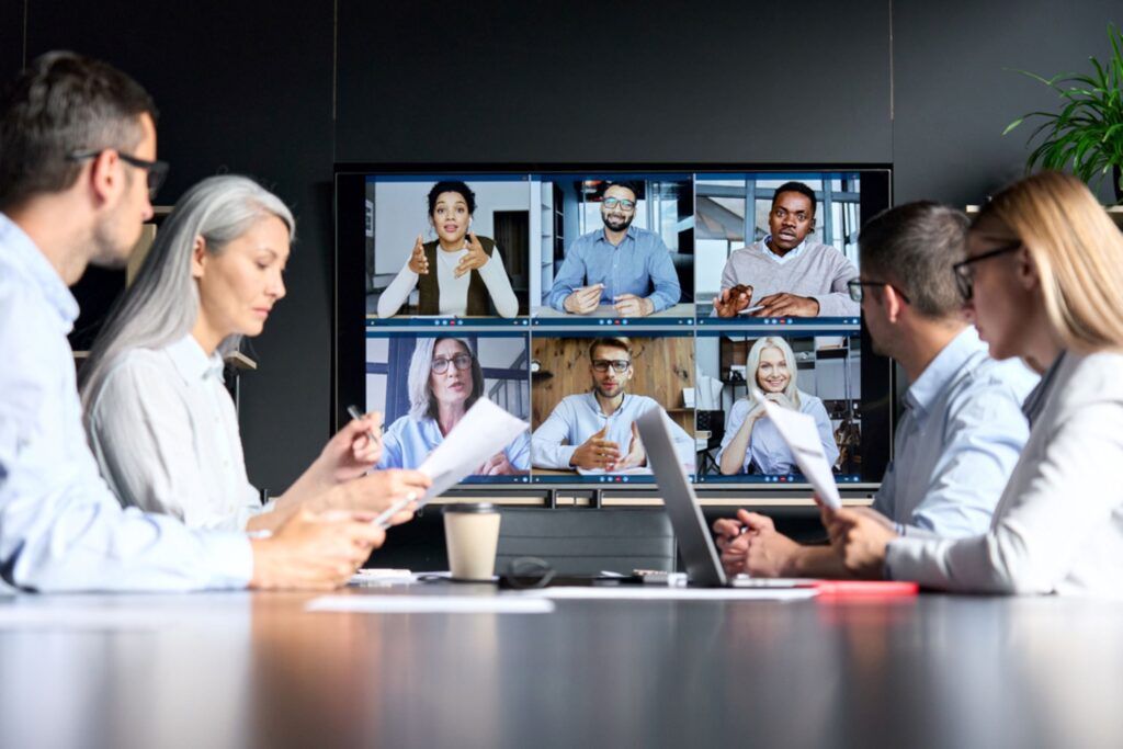 consultants in virtual meeting