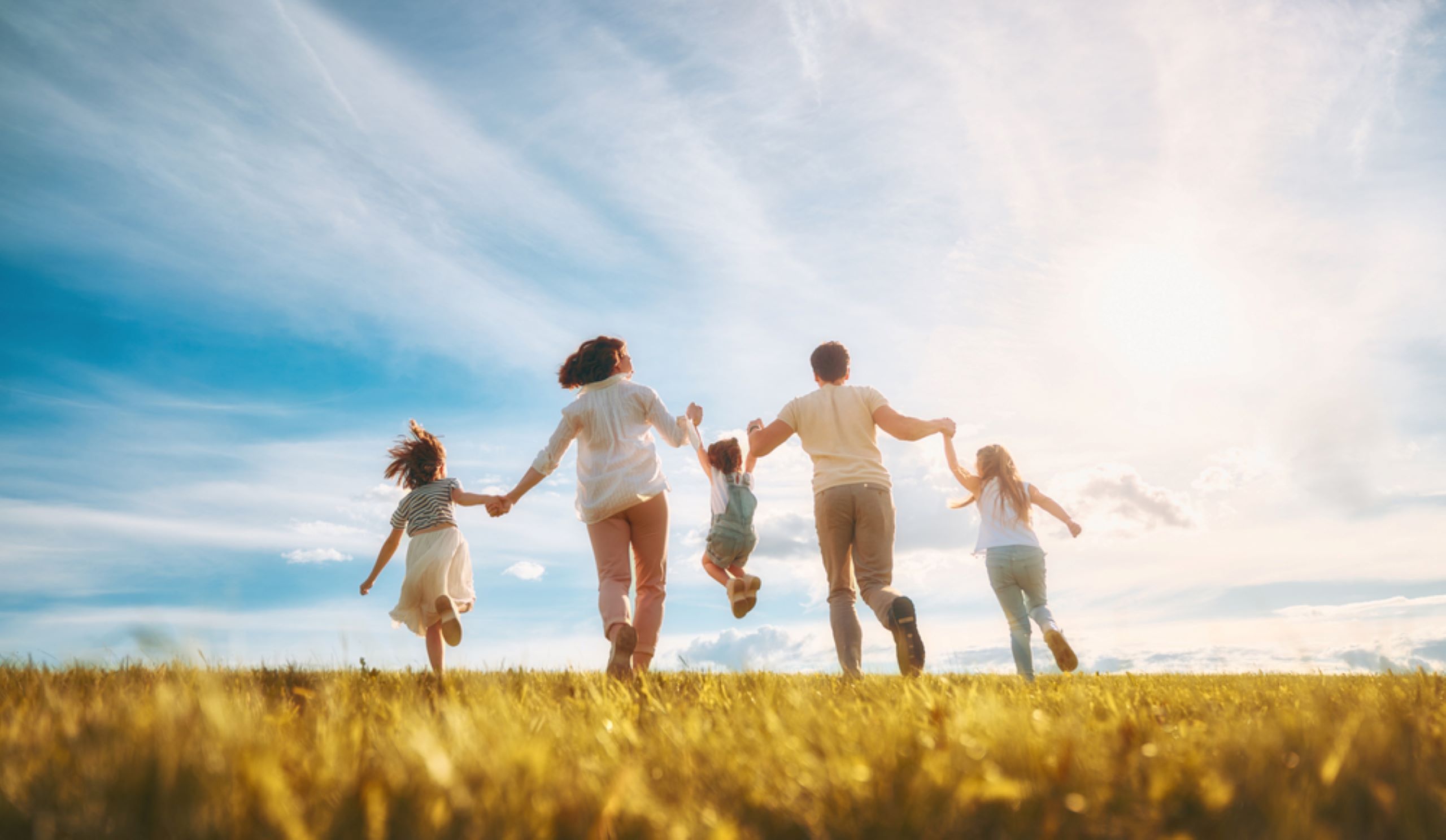 family running outside